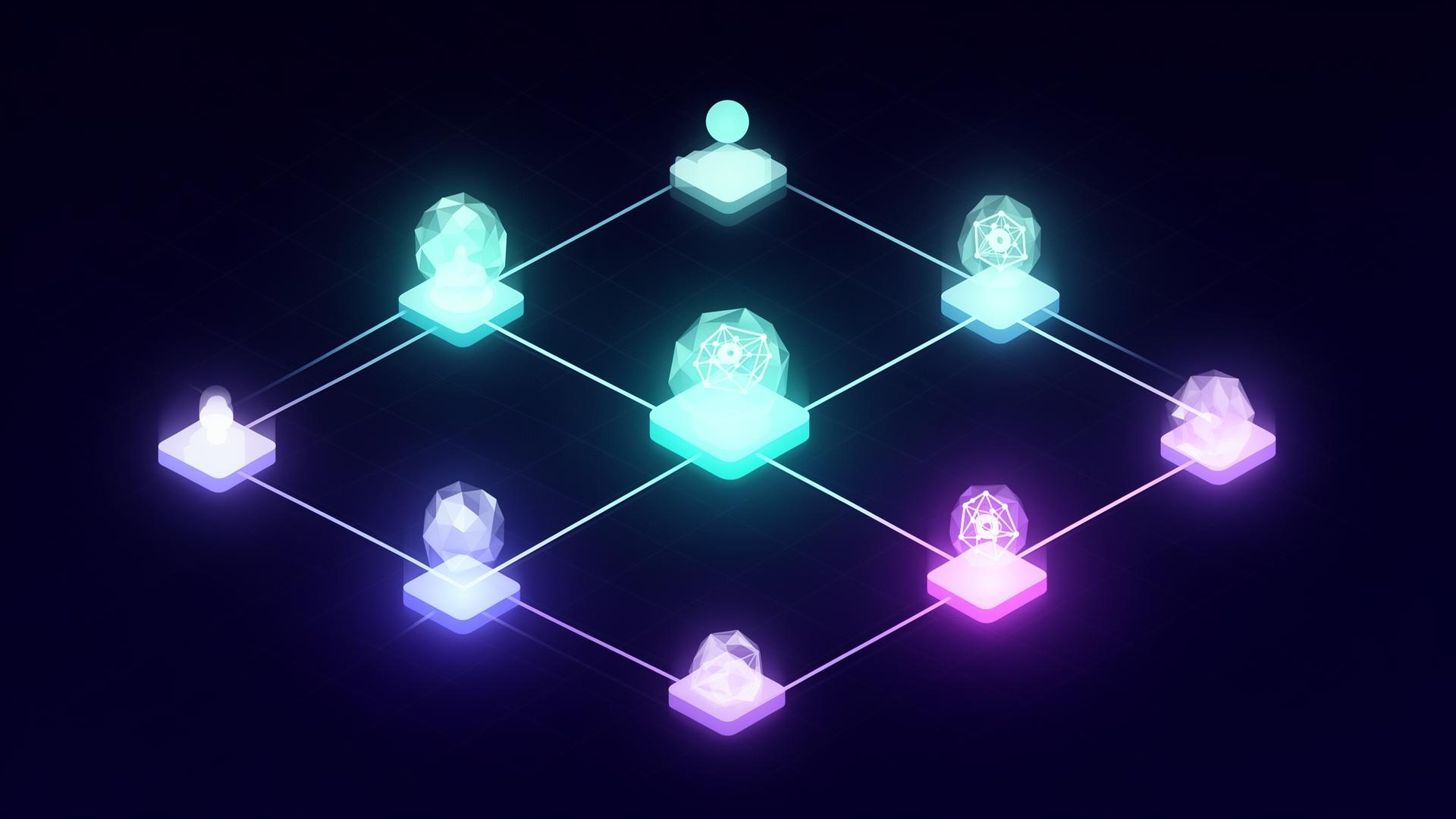 Connected AI agents collaborating in a framework